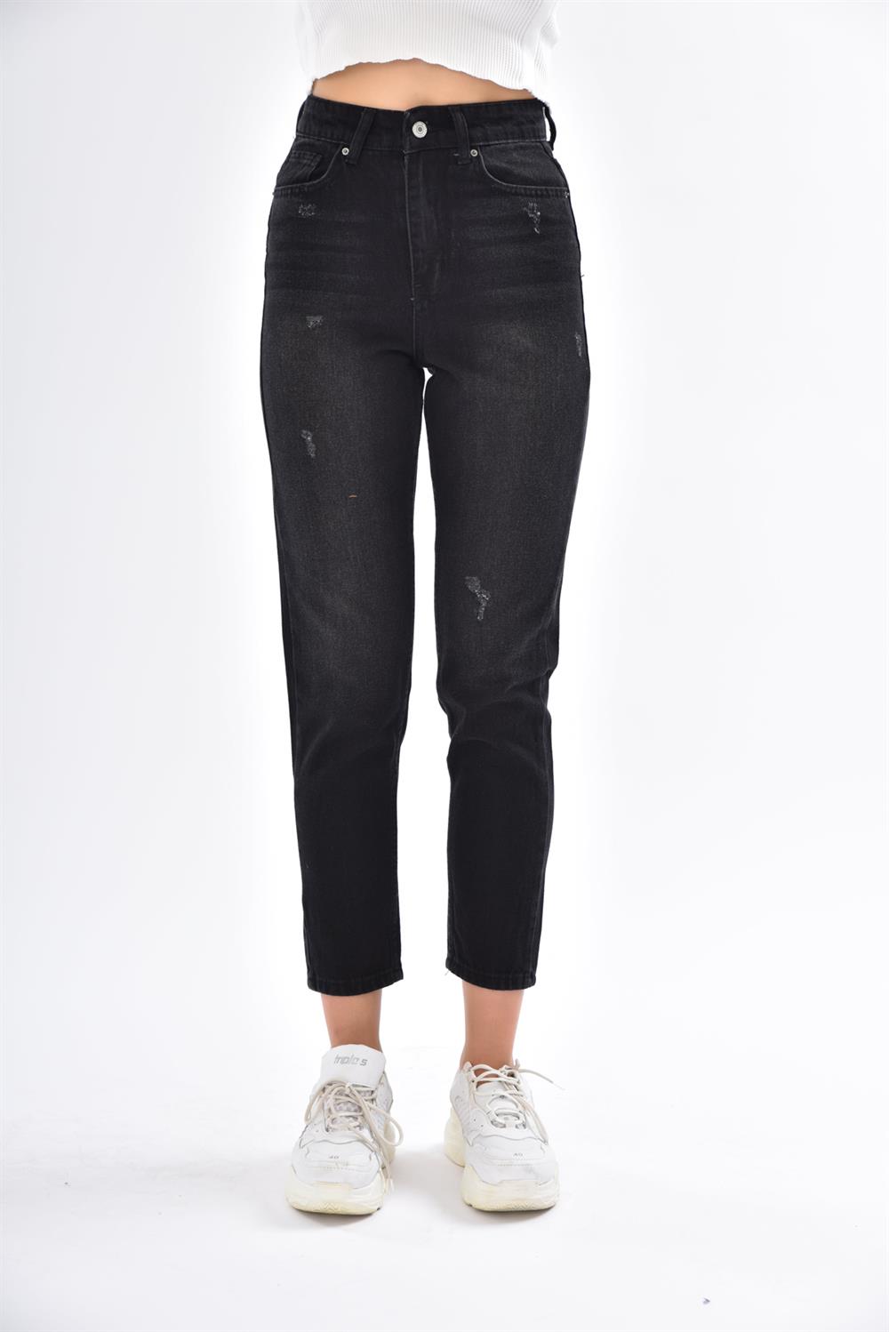 Kadın Mom Fit Jean Siyah