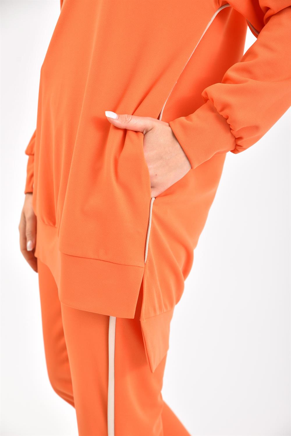Kadın Örme Krep Takım Orange