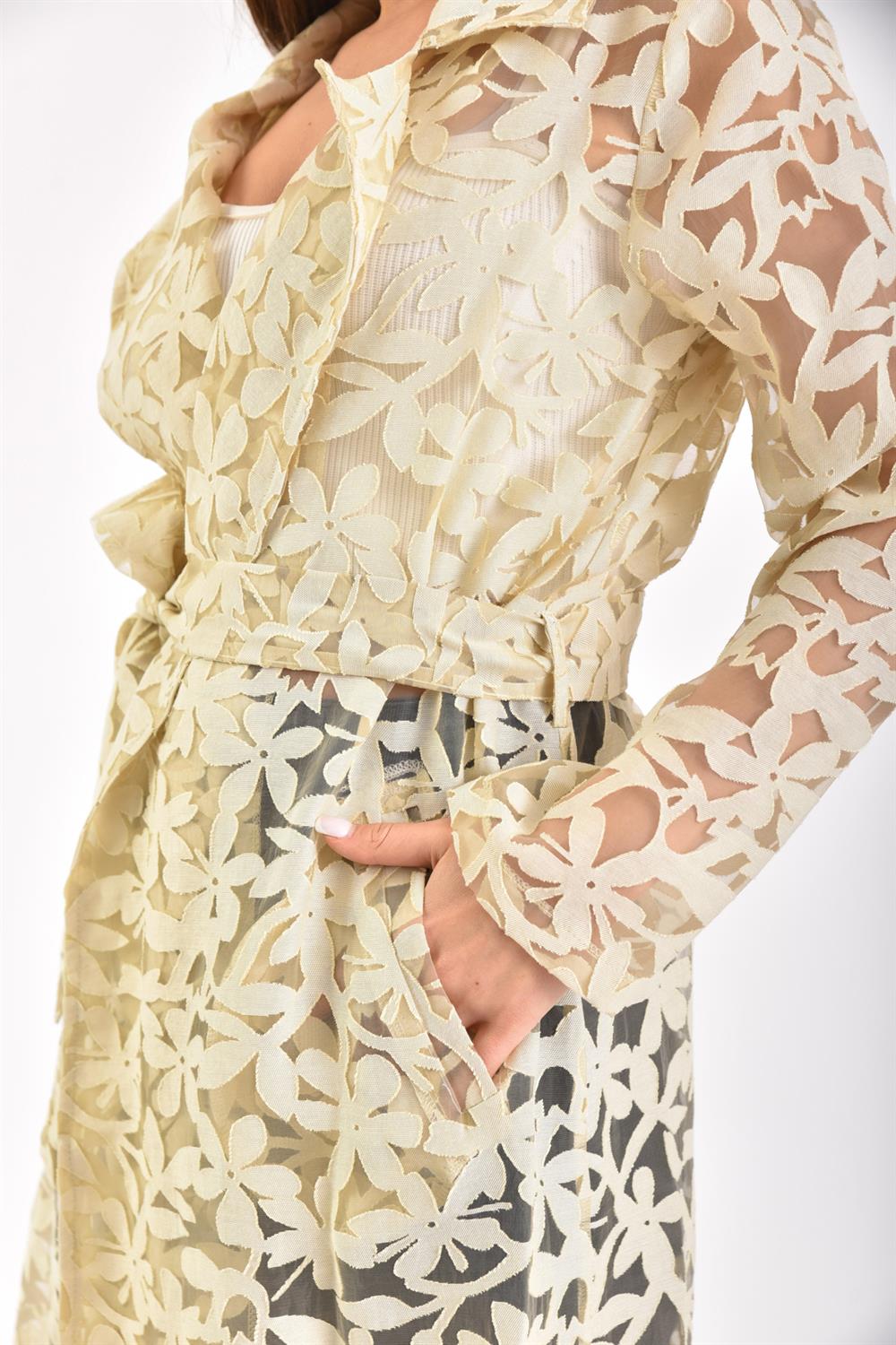 Kadın Yakma Organize Capitone Beige