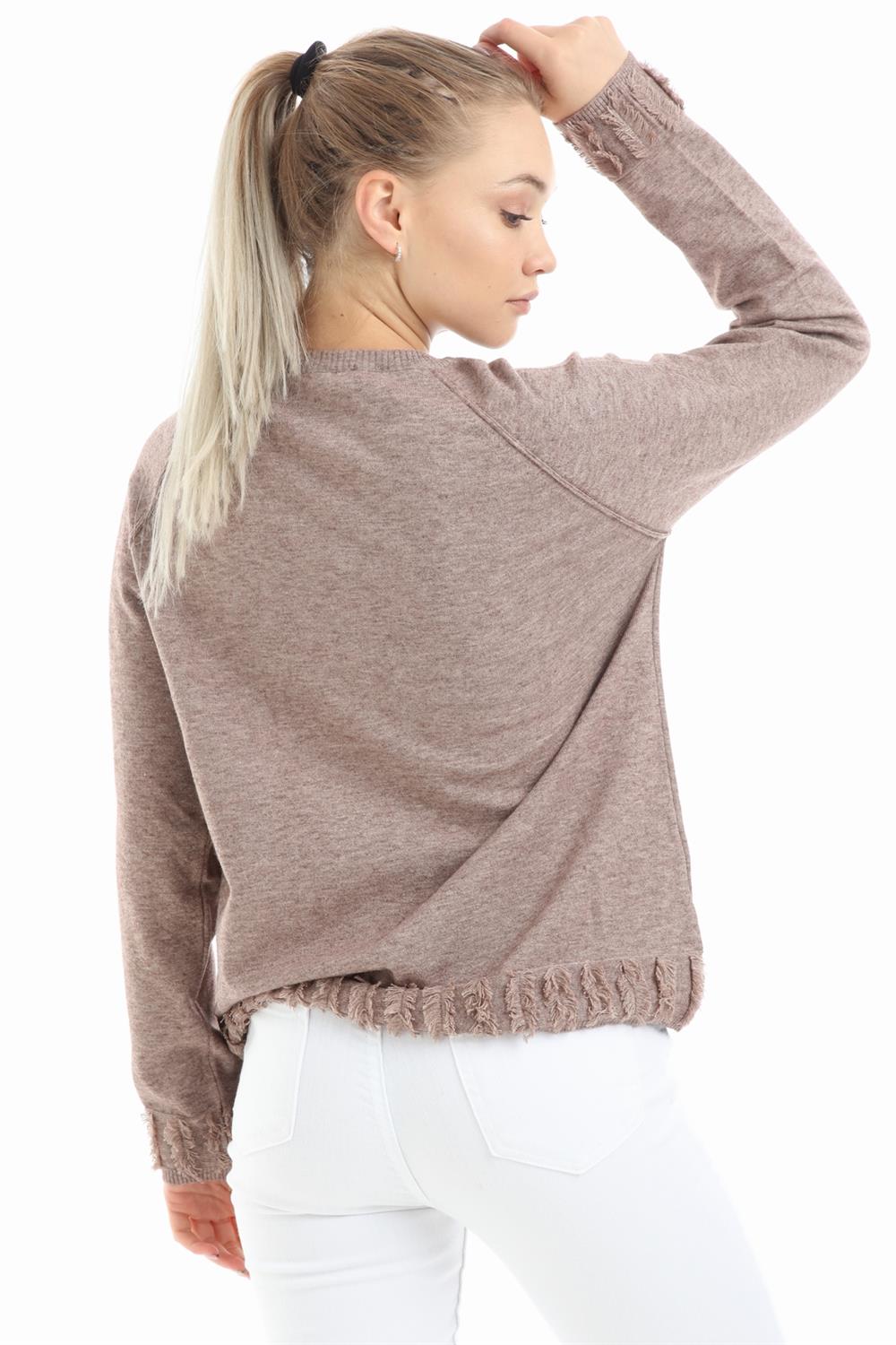 Kadın Yazı Detay Salaş Tunik Beige