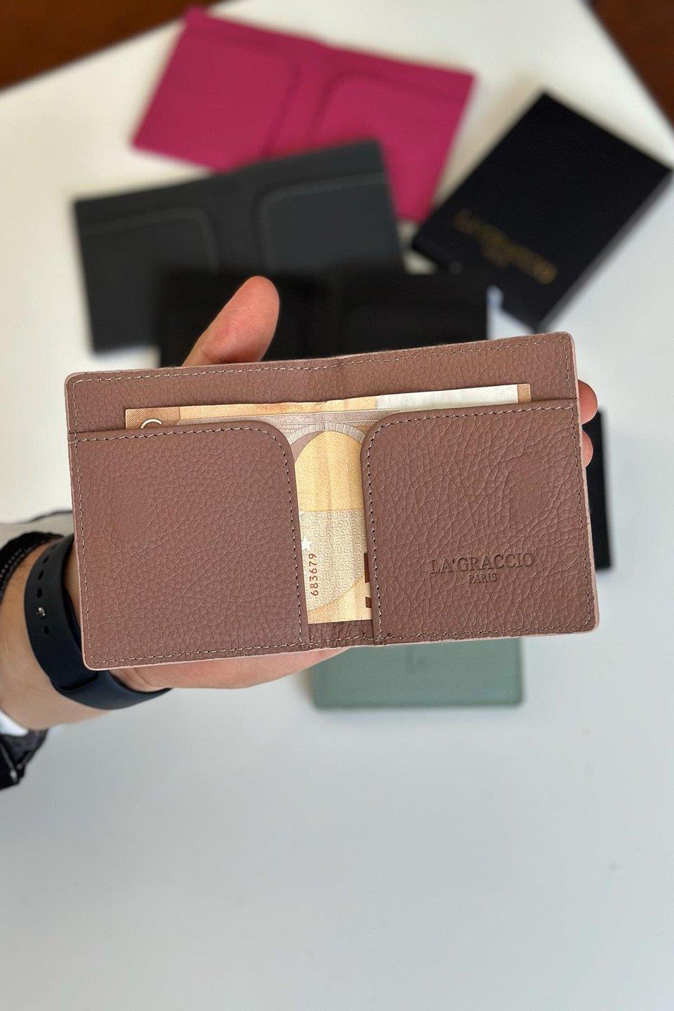 LaGraccio Paris Unisex Balia Hakiki Deri Kartlık Gül
