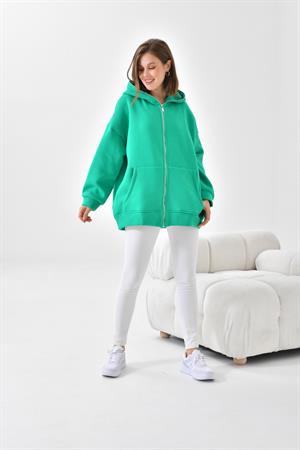 Ftz Women Kadın 3 İp Şardonlu Fermuarlı Sweatshırt Benetton