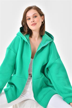 Ftz Women Kadın 3 İp Şardonlu Fermuarlı Sweatshırt Benetton