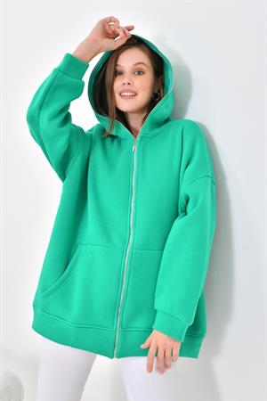 Ftz Women Kadın 3 İp Şardonlu Fermuarlı Sweatshırt Benetton