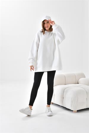 Ftz Women Kadın 3 İp Şardonlu Sweatshirt Ekru