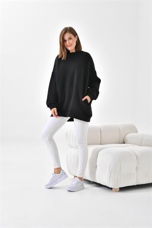 Ftz Women Kadın 3 İp Şardonlu Sweatshirt Siyah