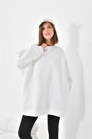 Ftz Women Kadın 3 İp Şardonlu Sweatshirt Ekru