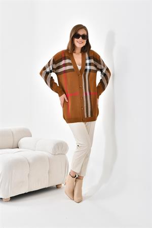 Ftz Women Kadın Burberry Hırka Taba