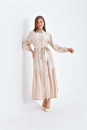 Ftz Women Kadın Elbise Beige