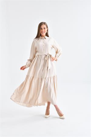 Ftz Women Kadın Elbise Beige