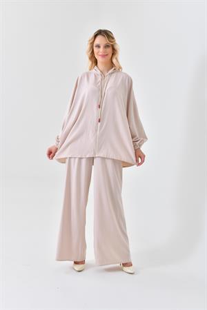 Ftz Women Kadın Kapüşonlu Takım Beige