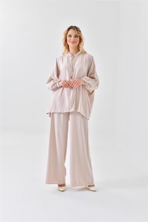 Ftz Women Kadın Kapüşonlu Takım Beige
