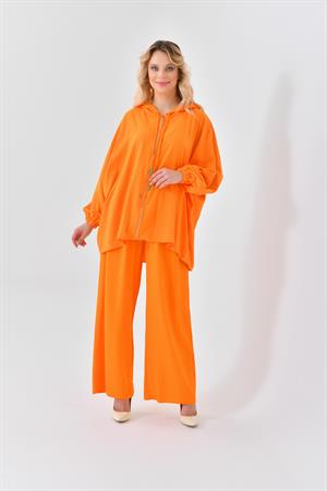 Ftz Women Kadın Kapüşonlu Takım Orange