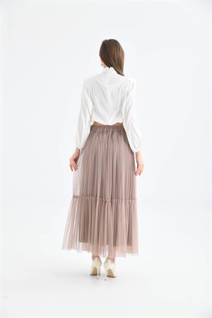 Ftz Women Kadın Tül Etek Beige