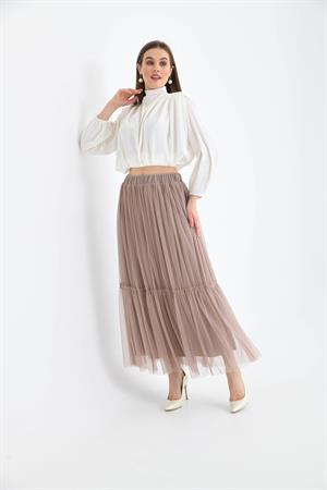 Ftz Women Kadın Tül Etek Beige