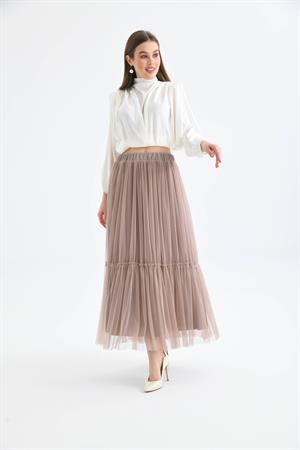 Ftz Women Kadın Tül Etek Beige