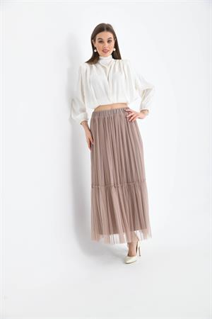 Ftz Women Kadın Tül Etek Beige