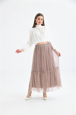Ftz Women Kadın Tül Etek Beige