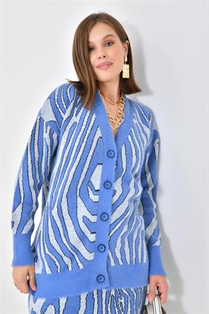 Ftz Women Kadın Zebra Desenli İkili Takım Mavi