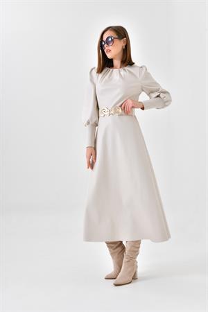 Ftz Women KadınDeri Elbise Beige