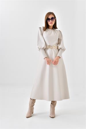 Ftz Women KadınDeri Elbise Beige