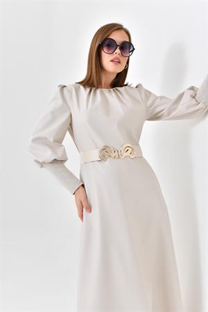 Ftz Women KadınDeri Elbise Beige