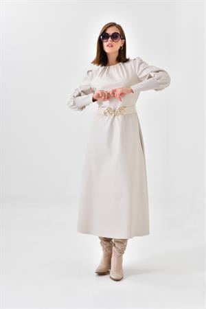 Ftz Women KadınDeri Elbise Beige