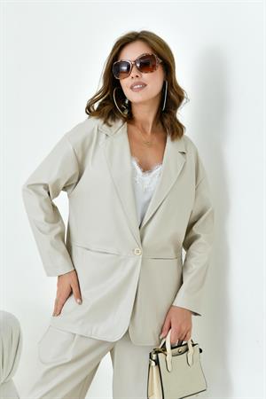 Garmi Kadın Deri Takım Beige