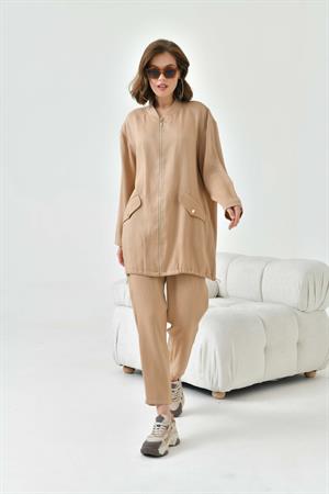 Garmi Kadın Fermuarlı Takım Beige