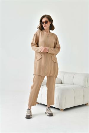 Garmi Kadın Fermuarlı Takım Beige