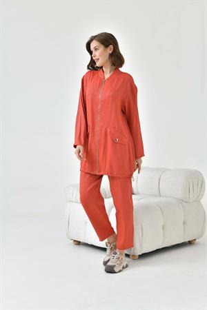 Garmi Kadın Fermuarlı Takım Taba