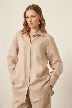 Garmi Kadın Ham Keten Takım Beige