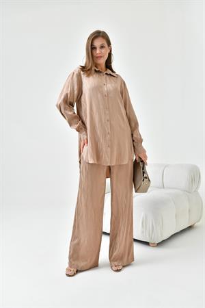 Garmi Kadın Jakarlı Pantolonlu Takım Beige