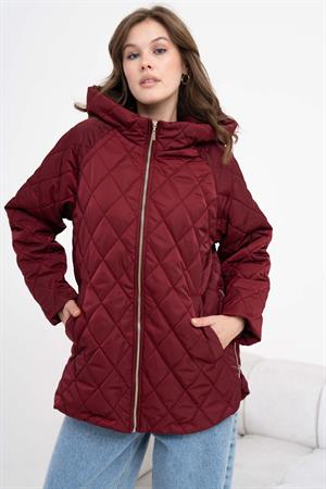 Garmi Kadın Kapitone Kaban Bordo