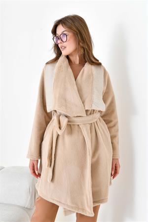 Garmi Kadın Kaşe Kaban Beige