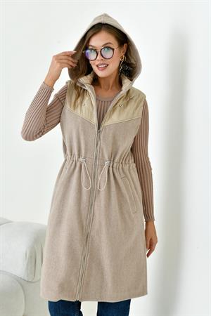 Garmi Kadın Kaşe Yelek Beige