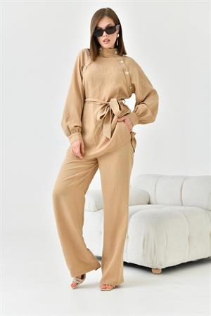 Garmi Kadın Keten Takım Beige