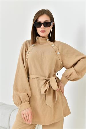 Garmi Kadın Keten Takım Beige