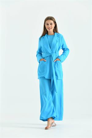 Garmi Kadın Keten Takım Mavi