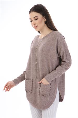 Garmi Kadın Kolye Detay Triko Beige