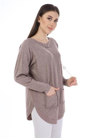 Garmi Kadın Kolye Detay Triko Beige