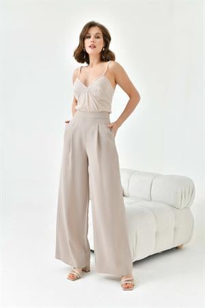 Garmi Kadın Lastikli Pantolon Beige