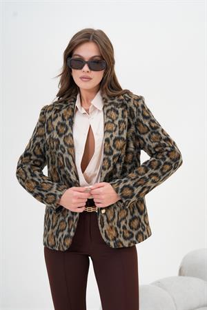 Garmi Kadın Leopar Ceket Kahve