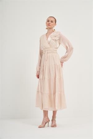 Garmi Kadın Organze Elbise Beige