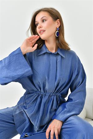 Garmi Kadın Pantolonlu Simli Takım Lacivert