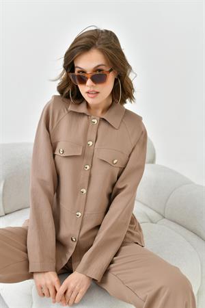 Garmi Kadın Pantolonlu Takım Camel