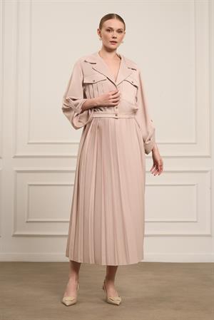 Garmi Kadın Plise Etekli Takım Beige