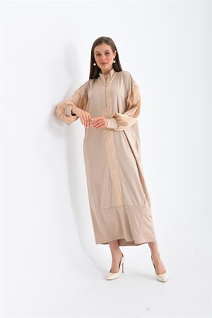 Garmi Kadın Saten Elbise Beige