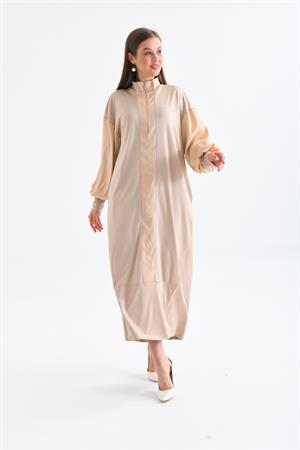 Garmi Kadın Saten Elbise Beige
