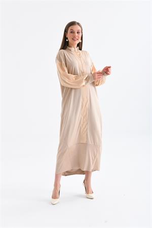 Garmi Kadın Saten Elbise Beige